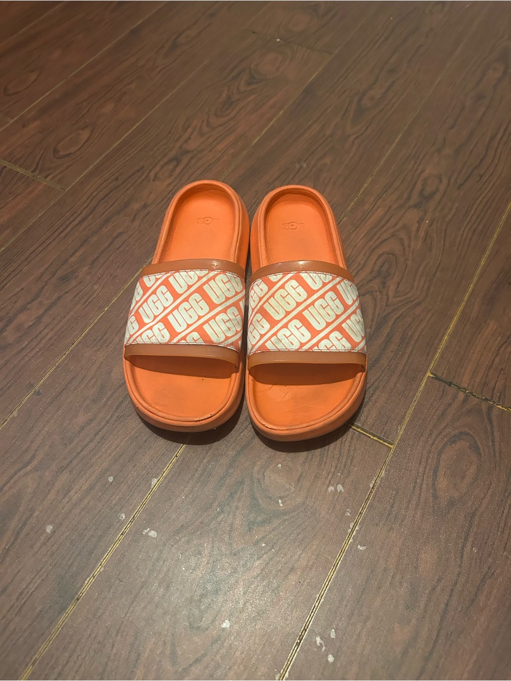 UGG Orange Logo Slide Sandals